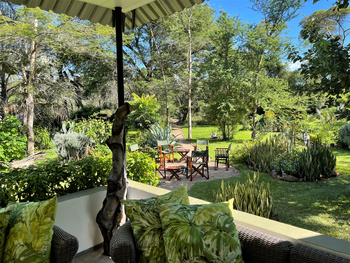 The Woodlands: Blick zur Feuerstelle