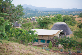 Kidepo Savannah Lodge: Safarizelt mit Bad