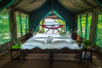 Masoala Forest Lodge: Doppelbett im Zelt