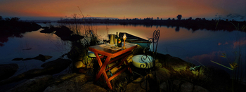 Ken River Lodge: Abendstimmung am FLuss