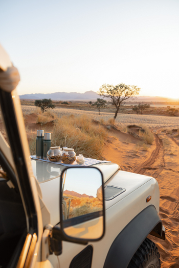 Wolwedans Boulders Camp: Morgenkaffee im Gelände