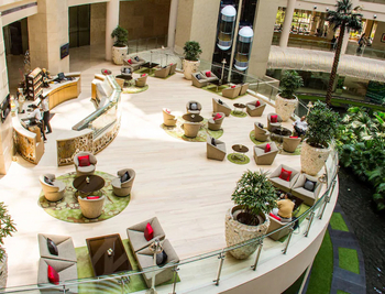 Radisson Blue New Delhi Dwarka: Terrasse im überdachten Innenhof