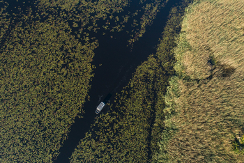 Setari Camp: Motorboot - Luftbild