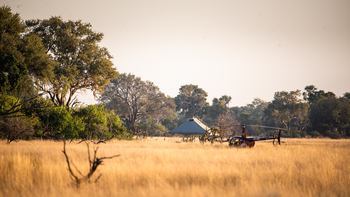 Beagle Expeditions: Heli vor dem Mess Tent