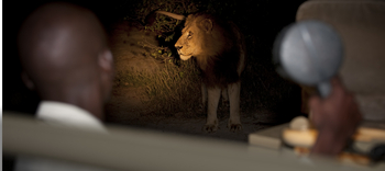 Kwara Camp Kwara Camp: Löwe bei Nacht