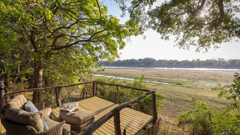 Shawa Luangwa Camp: Balkon mit Flussblick