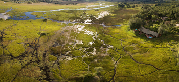 Duba Plains Camp: Luftbild vom Camp