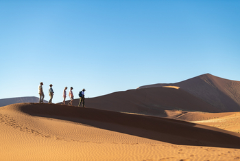 Hoodia Desert Lodge: Spaziergang über niedrige Dünen