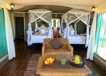 Bomani Tented Lodge Bomani Tented Lodge: Einzelbetten mit Moskitonetz