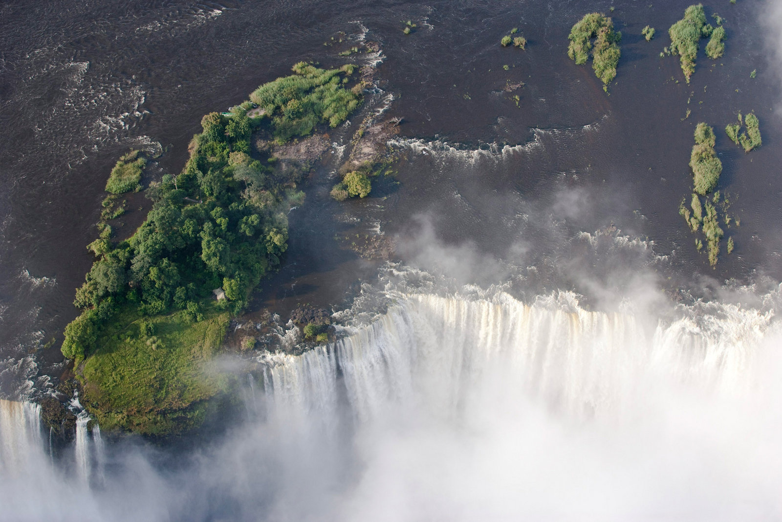 Livingstone Island, Victoria Falls, Sambia Livingstone Island, Victoria Falls, Sambia