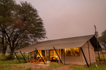 Ubuntu Migration Camp: Beleuchtetes Gästezelt