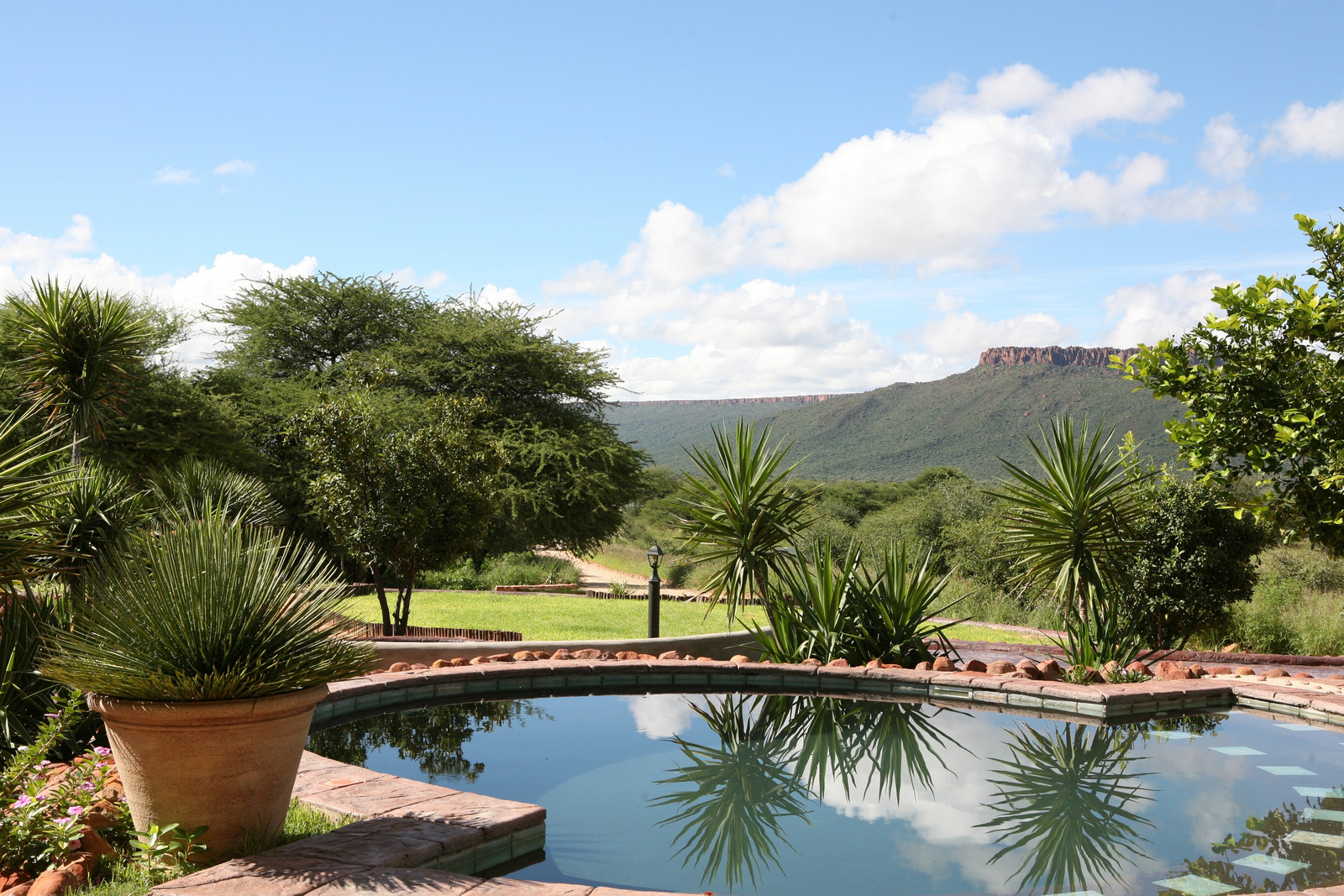 Waterberg Guest Farm Waterberg Guest Farm: Pool vor Landschaft