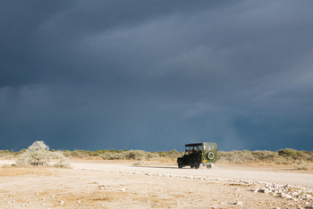 Mushara Game Drive: Dunkle Wolken