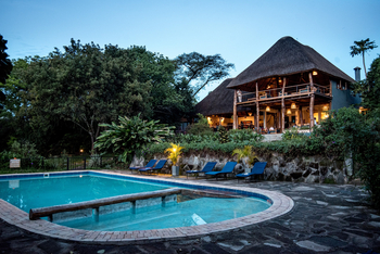 Turaco Treetops: Pool und Hauptgebäude