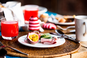 Busanga Bush Camp: Passionsfrucht und Schinken