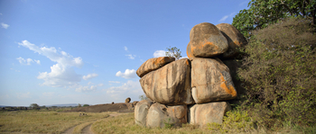 Dunia Camp: Felsen am Weg