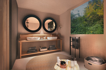 Rekero Camp: Architektenskizze Gästebad