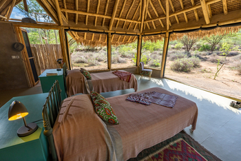 Koros Camp: Betten mit Blick