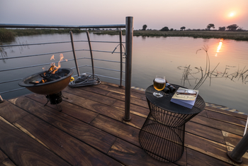 Namushasha River Villa: Deck Fire