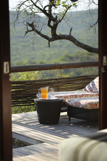 Phinda Mountain Lodge: Blick auf die Veranda