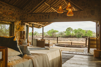 Ruaha River Lodge: Ausblick aus dem Gästezimmer