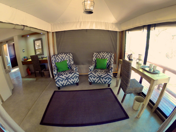 Tuli Safari Lodge Mashatu: Sessel und Schreibtisch