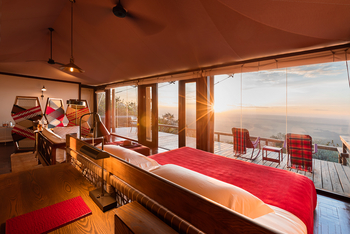 Angama Mara: Schlafzimmer und Sonnenaufgang