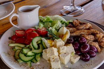 Naankuse Lodge: Salat mit Putenstreifen