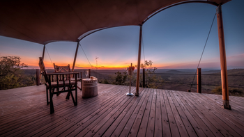 Elewana Lodo Springs: Ausblick Terasse Sonnenuntergang
