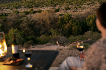 Kwandwe Great Fish River Lodge: Sundowner auf dem Deck