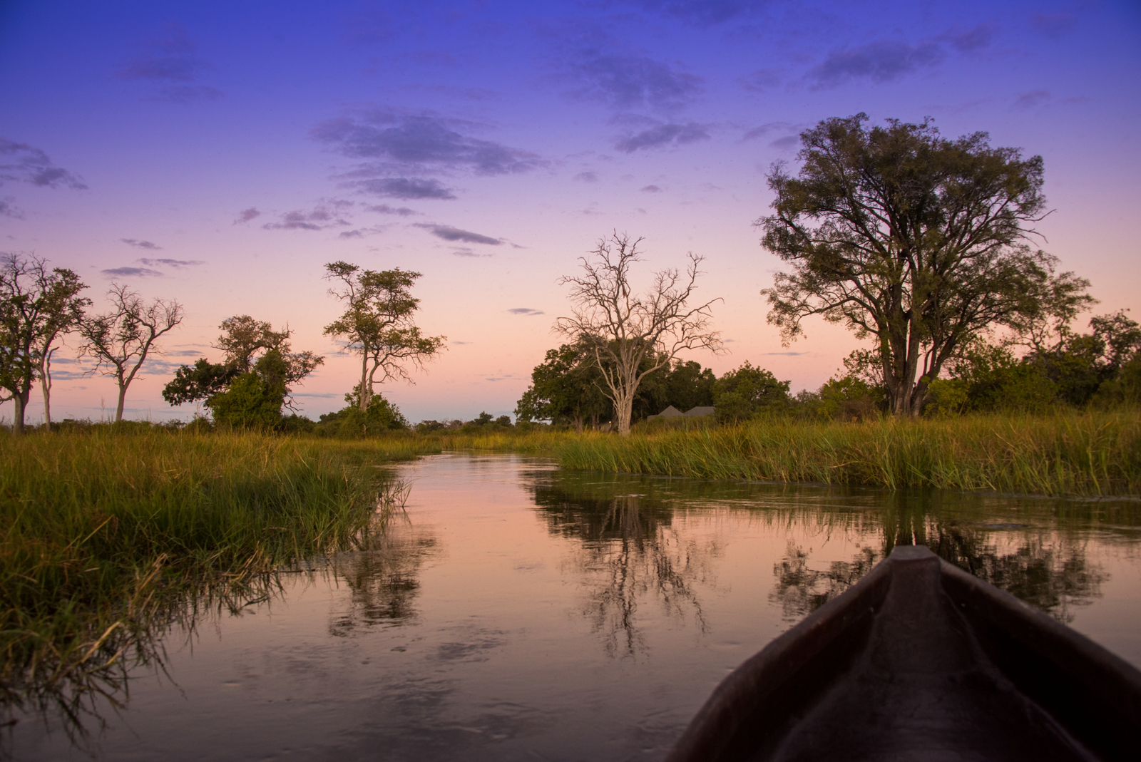 Duke's Camp Duke's Camp: Mokoro auf einem natürlichen Kanal
