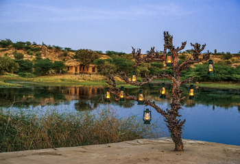 Brij Lakshman Sagar: Laternenbaum am Seeufer