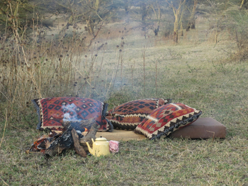 Lake Natron Camp: Kissen am Feuer