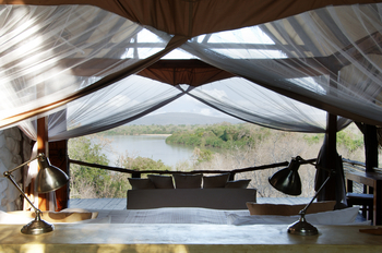 Sand Rivers Nyerere: Blick aus dem Bett