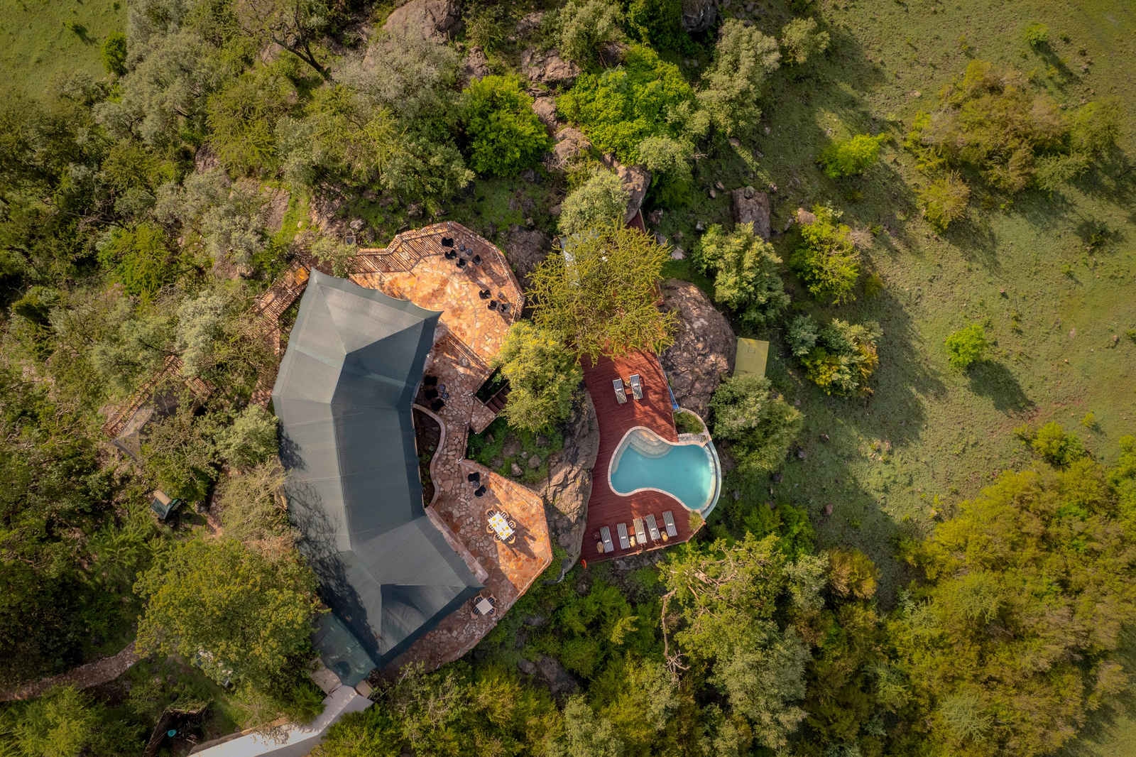 Hemingways Ol Seki Mara Hemingways Ol Seki Mara: Landschaft von oben