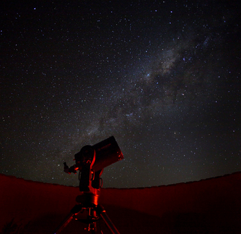 andBeyond Sossusvlei Desert Lodge: Teleskop und Milchstraße