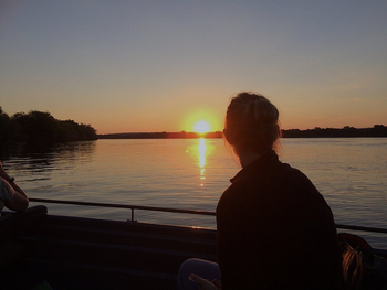 Chundukwa River Lodge: Untergehende Sonne