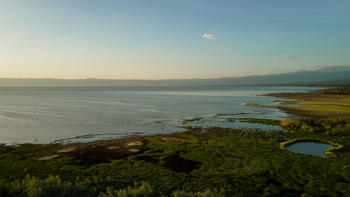 Ombako Fly Camp: Hoher Wassserstand am See