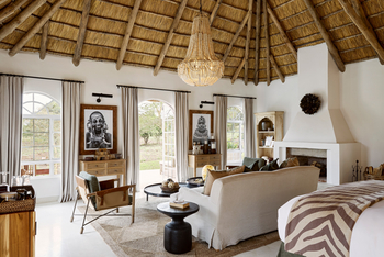 Laba Mama Simba: Privater Loungebereich mit Kamin