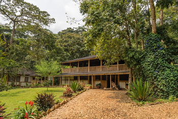 Buhoma Lodge: Rasen vor dem Hauptgebäude