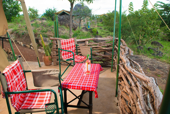 Kidepo Savannah Lodge: Safarizelt Terrasse