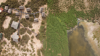 The Stiltz: Luftbild der Anlage