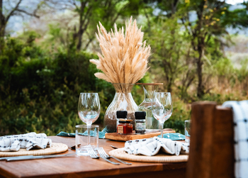 Mkomazi Wilderness Retreat: Gedeckter Tisch im Busch mit Pampasgras