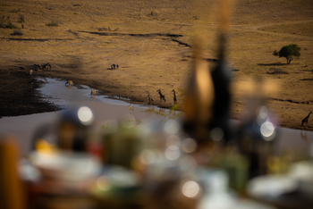 Mkomazi Wilderness Retreat: Erfrischungen am Aussichtspunkt zur goldenen Stunde