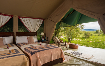 Losokwan Luxury Tented Camp: Zwei Einzelbetten mit Terassenzugang