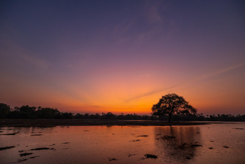 Sungani Lodge Sungani Lodge: Abendrot über der Lagune