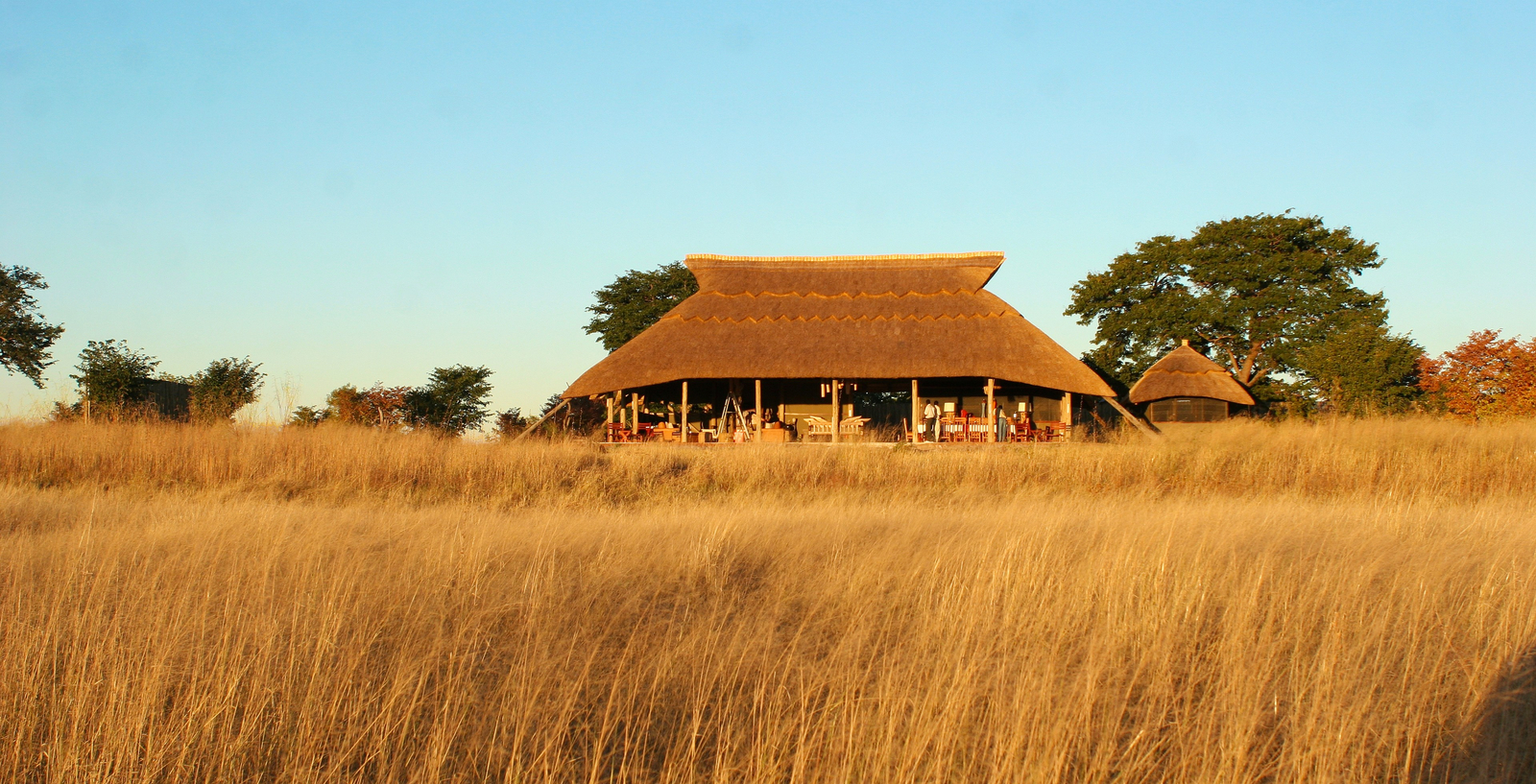Camp Hwange Camp Hwange: Reetgedecktes Hauptgebäude