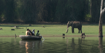 Kabini River Lodge: Tour in einem traditionellen Rundboot