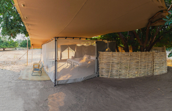 Chula Island Camp Chula Island Camp: Bambussichtschutz für das Bad