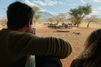 Mkomazi Wilderness Retreat: Gäste beobachten Nashörner und Zebras